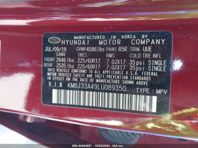 KM8J33A49LU089350 Hyundai Tucson Value