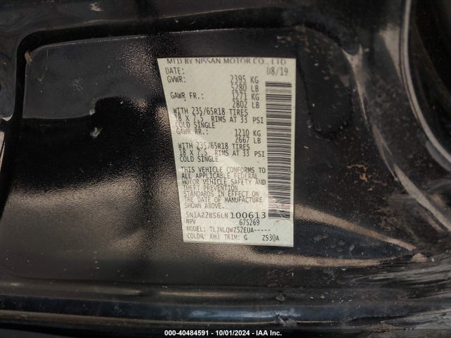 Nissan Murano Sv Intelligent Awd 2020 5N1AZ2BS6LN100613 Image 9