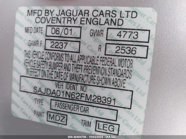 2002 JAGUAR S-TYPE SAJDA01N62FM28391 Photo 8