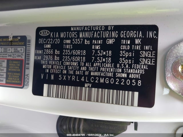 KIA SORENTO S 2021 5XYRL4LC2MG022058 Image 9
