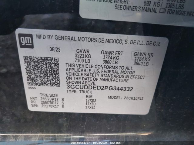 3GCUDDED2PG344332 Chevrolet Silverado 1500 4wd  Standard Bed Lt
