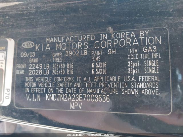 KNDJN2A23E7003636 KIA Soul
