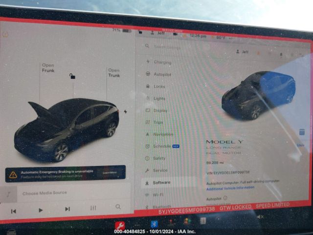 5YJYGDEE5MF099738 Tesla Model Y Long Range Dual Motor All-wheel Drive