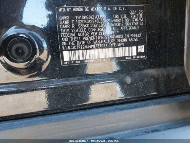 3CZRZ2H34PM734097 Honda Hr-v Awd Lx
