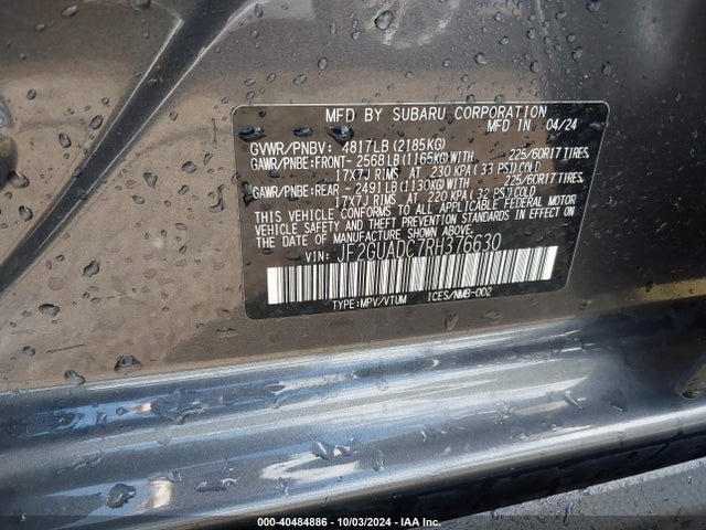 Subaru Crosstrek Premium 2024 JF2GUADC7RH376630 Image 9