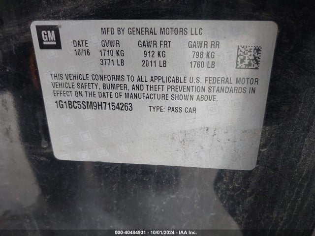 Chevrolet Cruze Ls Auto 2017 1G1BC5SM9H7154263 Image 9