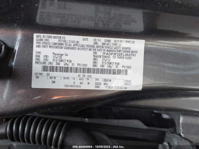 Ford FOCUS SE 2014 1FADP3F22EL262783 Image 9