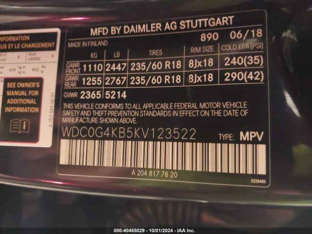 WDC0G4KB5KV123522 Mercedes-Benz Glc 300 4matic