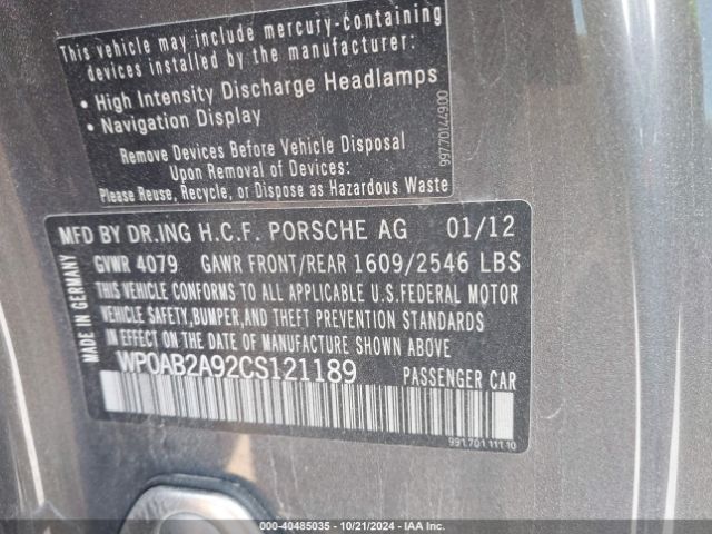 2012 PORSCHE 911 WP0AB2A92CS121189 Photo 8