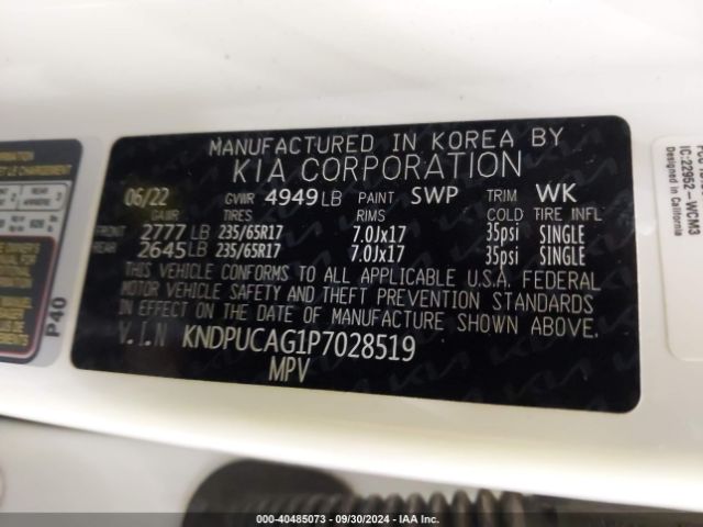 KNDPUCAG1P7028519 KIA Sportage Hybrid Lx