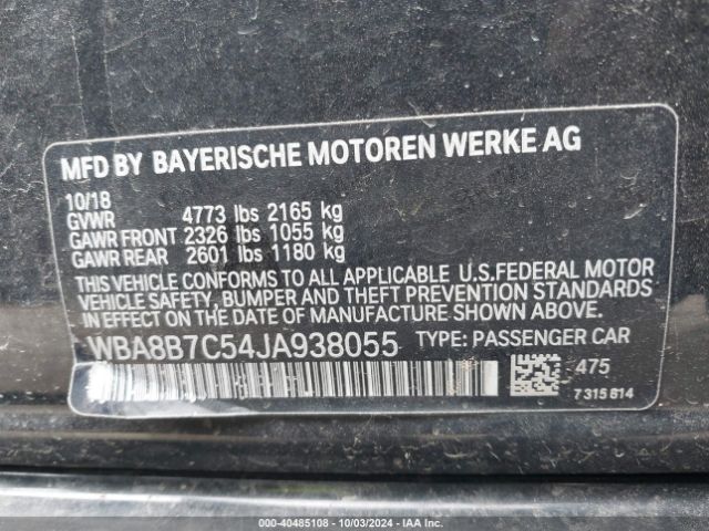 WBA8B7C54JA938055 BMW 340i Xdrive
