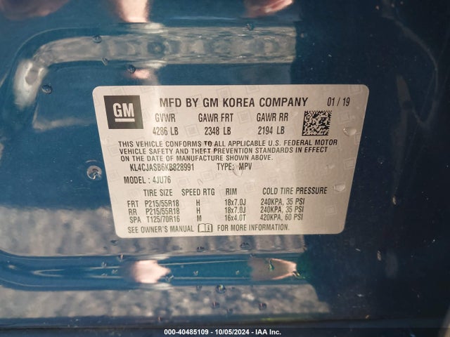 KL4CJASB6KB828991 Buick Encore Fwd Preferred
