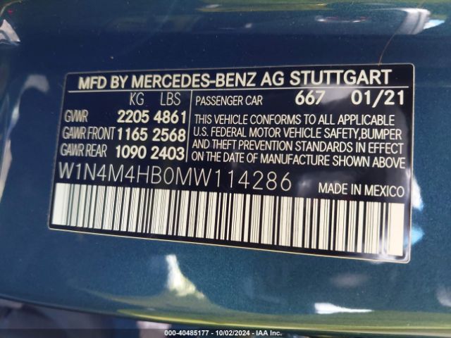 W1N4M4HB0MW114286 Mercedes-Benz Glb 250 4matic