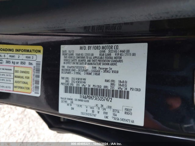 Ford FUSION SE 2014 1FA6P0H75E5357472 Image 9