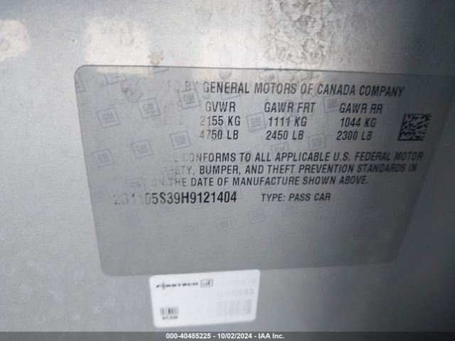 2G1105S39H9121404 Chevrolet IMPALA 1LT