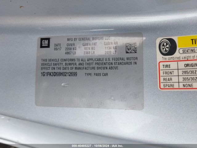 2017 CHEVROLET CAMARO 1G1FK3D68H0212699 Photo 8