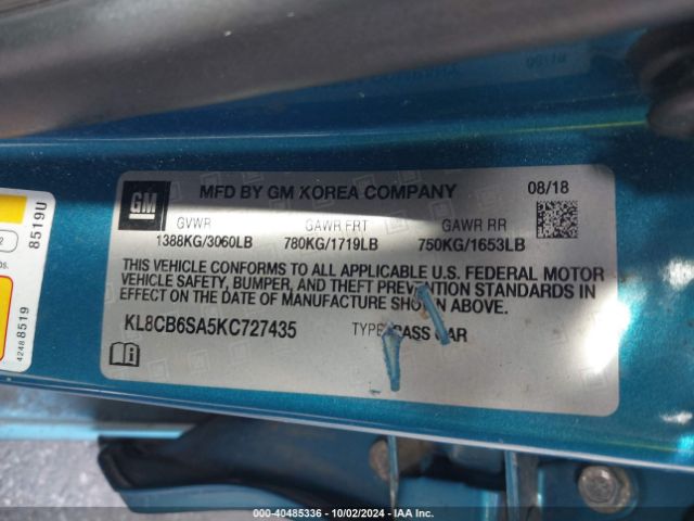 KL8CB6SA5KC727435 Chevrolet Spark Ls Cvt