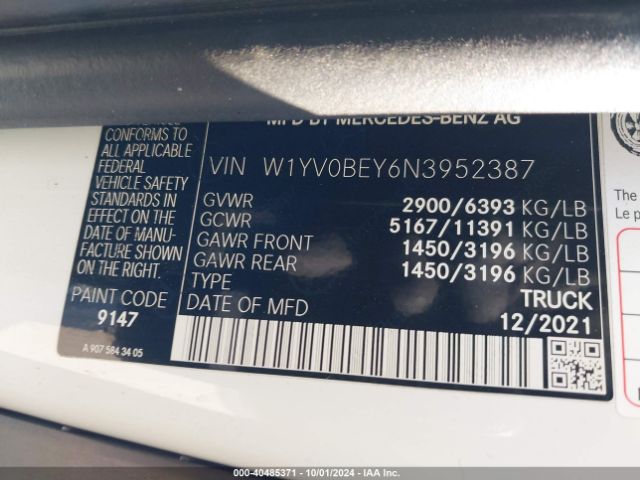 2022 MERCEDES-BENZ METRIS W1YV0BEY6N3952387 Photo 8