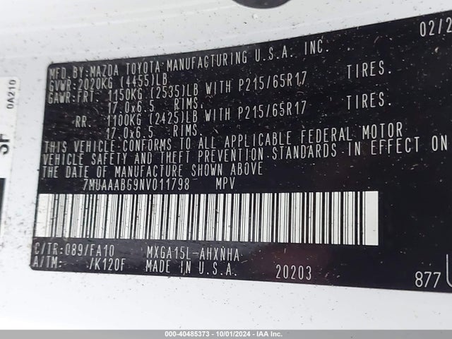 Toyota Corolla Cross L 2022 7MUAAABG9NV011798 Image 9