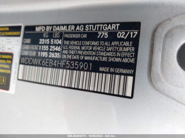 WDDWK6EB4HF535901 Mercedes-Benz Amg C 43 4matic