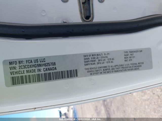 2C3CDXHG9MH625708 Dodge Charger Gt Rwd