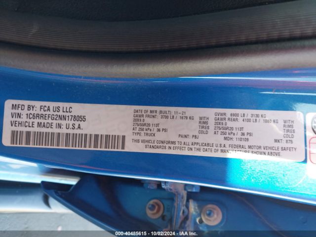 1C6RREFG2NN178055 RAM 1500 Big Horn  4x2 5'7 Box