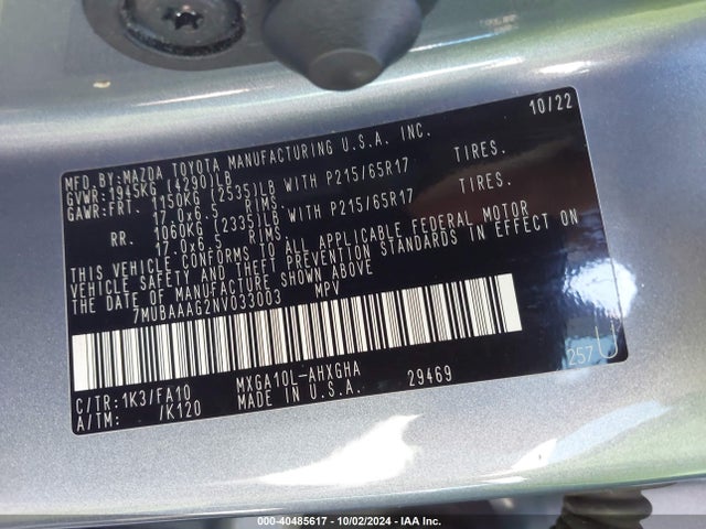 7MUBAAAG2NV033003 Toyota Corolla Cross Le