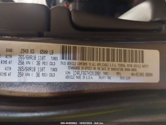 1C4RJFBG7HC913981 Jeep Grand Cherokee Limited 4x4