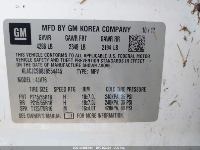 KL4CJCSB8JB554445 Buick Encore Essence