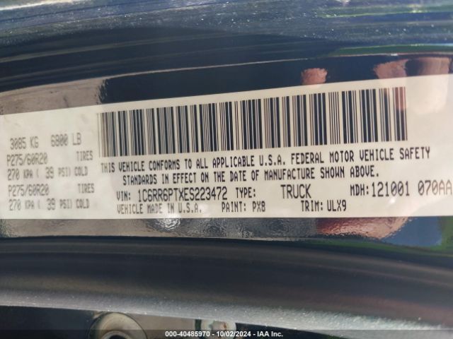 1C6RR6PTXES223472 RAM 1500 Longhorn Limited