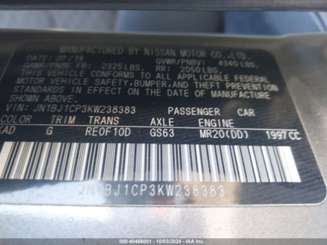 JN1BJ1CP3KW238383 Nissan Rogue Sport Sv