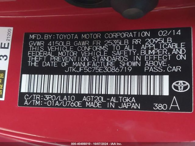 JTKJF5C75E3086719 Scion Tc Monogram
