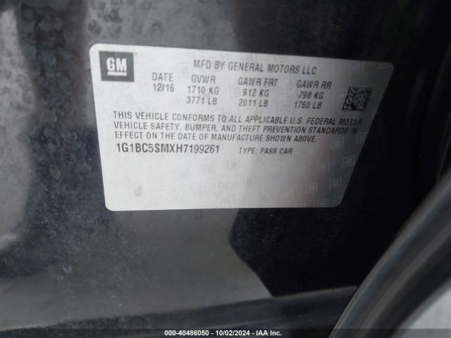 1G1BC5SMXH7199261 Chevrolet Cruze Ls Auto