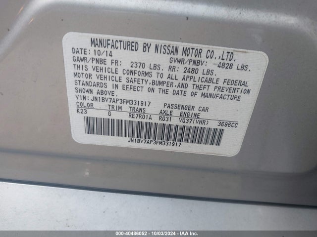 JN1BV7AP3FM331917 Infiniti Q50 SPORT
