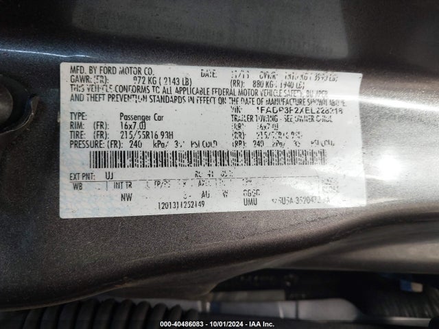Ford FOCUS SE 2014 1FADP3F2XEL228218 Image 9