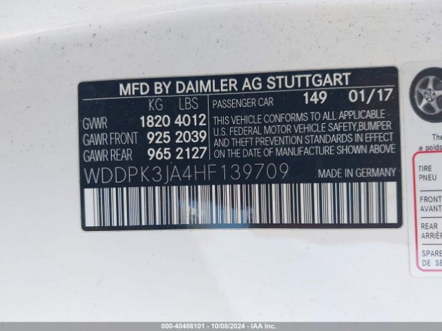 WDDPK3JA4HF139709 Mercedes-Benz Slc 300