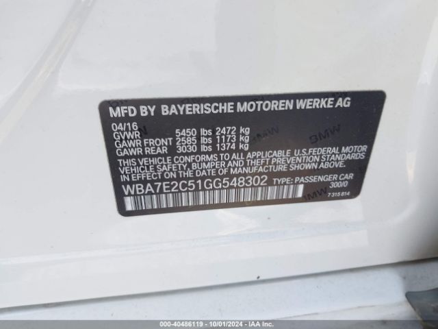 WBA7E2C51GG548302 BMW 740I