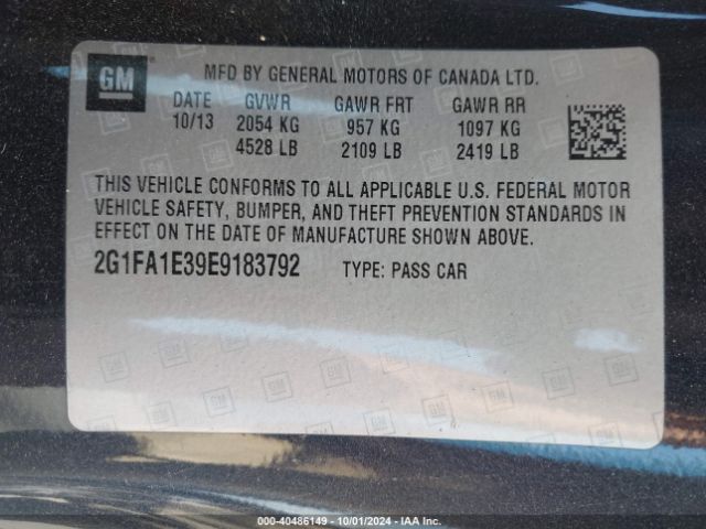 2G1FA1E39E9183792 Chevrolet Camaro 2ls