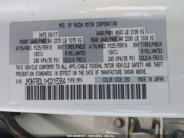 JM3KFBDL1H0216384 Mazda Cx-5 Grand Select