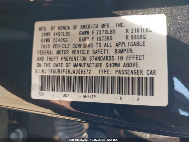 19UUB1F56JA006872 Acura Tlx Tech Pkg