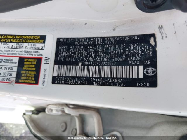 4T1BD1EB7EU022683 Toyota Avalon Hybrid Xle Premium