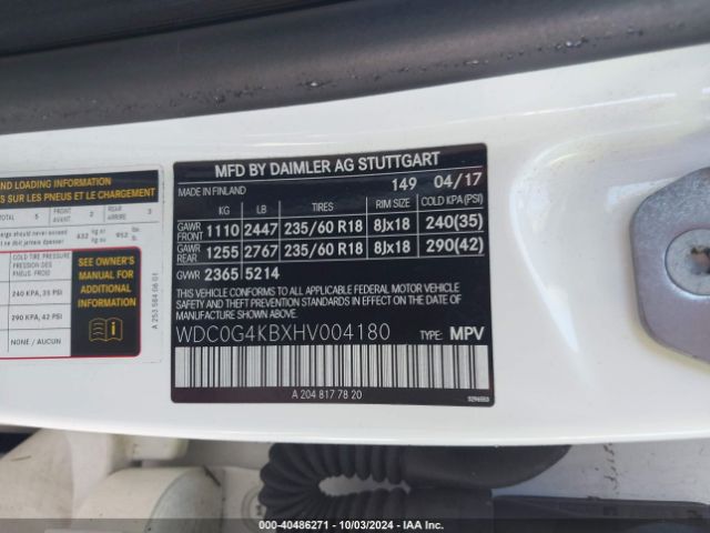 WDC0G4KBXHV004180 Mercedes-Benz Glc 300 4matic