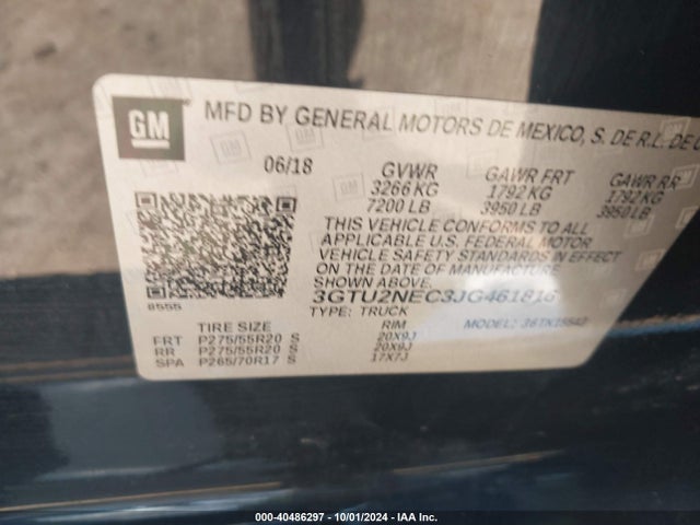 GMC Sierra 1500 Slt 2018 3GTU2NEC3JG461816 Image 9