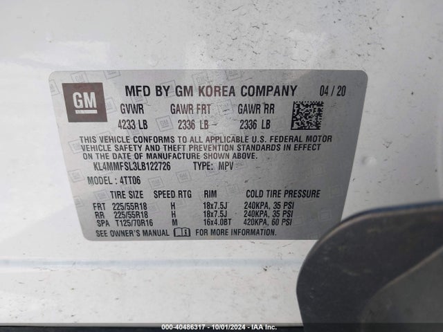 KL4MMFSL3LB122726 Buick Encore Gx Fwd Essence