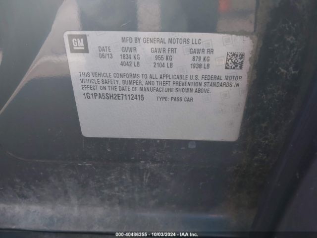 1G1PA5SH2E7112415 Chevrolet Cruze Ls Auto