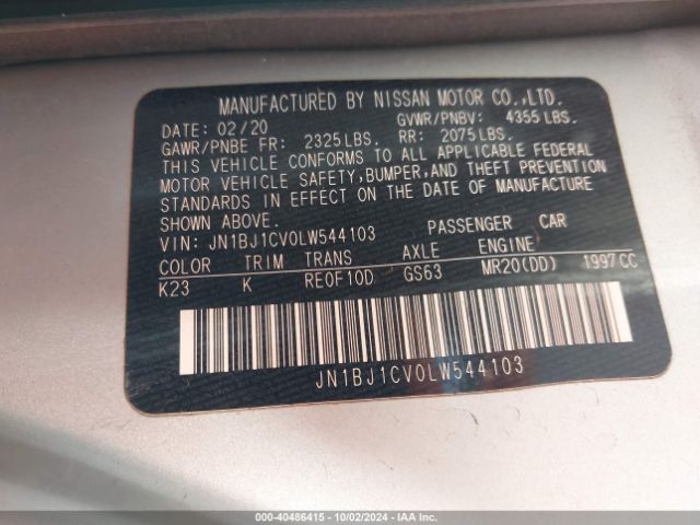 JN1BJ1CV0LW544103 Nissan Rogue Sport Sv Fwd Xtronic Cvt