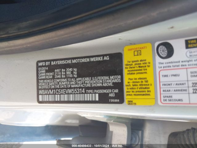 WBAVM1C5XEVW55314 BMW X1 Sdrive28i
