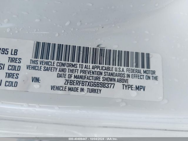 ZFBERFBTXG6B98377 RAM Promaster City Tradesman Slt