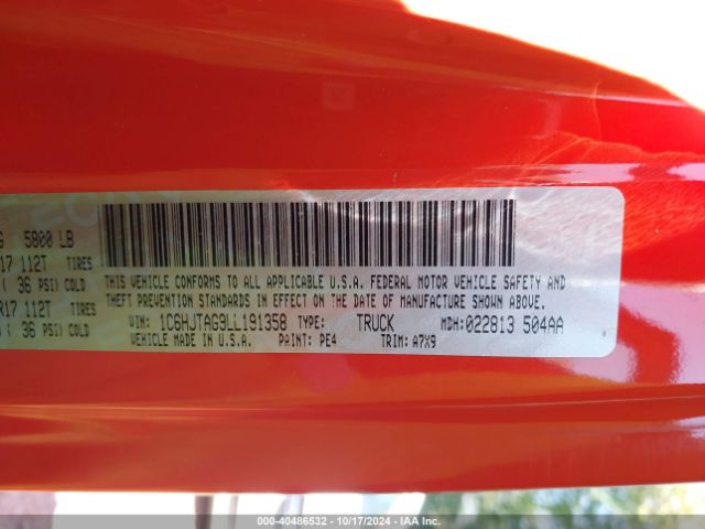 1C6HJTAG9LL191358 Jeep Gladiator Sport S 4x4