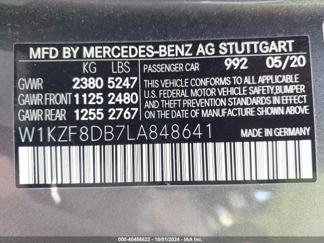 Mercedes-Benz E 350 2020 W1KZF8DB7LA848641 Image 9